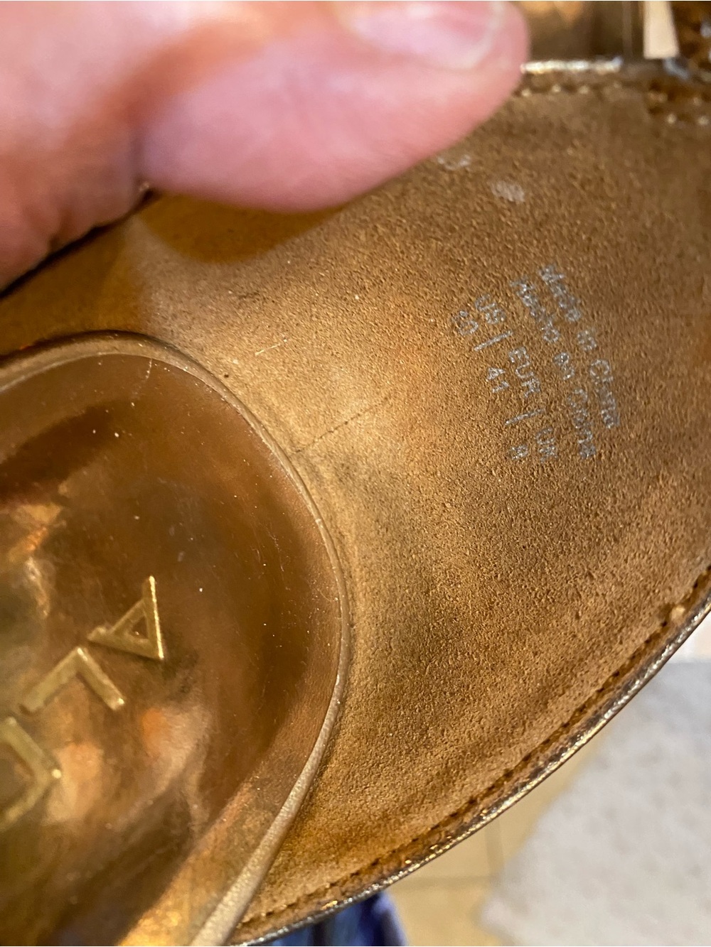 Aldo Metallic Bronze Pointed-Toe Ankle-Strap Heels - Picture 9 of 9